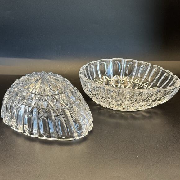 Vintage Gorham Full Lead Crystal Chantilly Egg Candy Dish Trinket bowl‎ - Picture 2 of 9